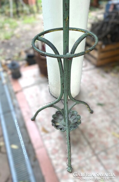 Antik szecessziós esernyő és bottartós, babás álló fém fogas