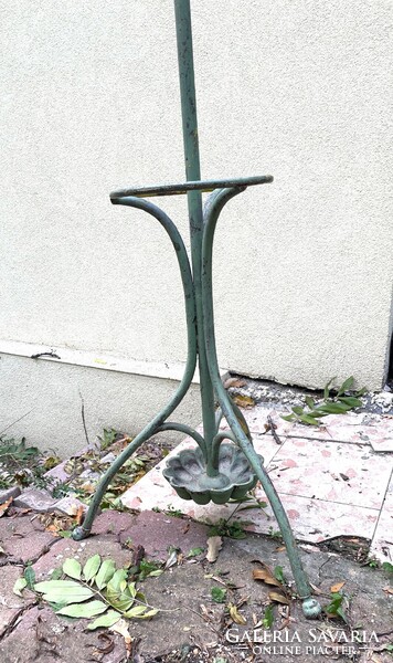 Antik szecessziós esernyő és bottartós, babás álló fém fogas