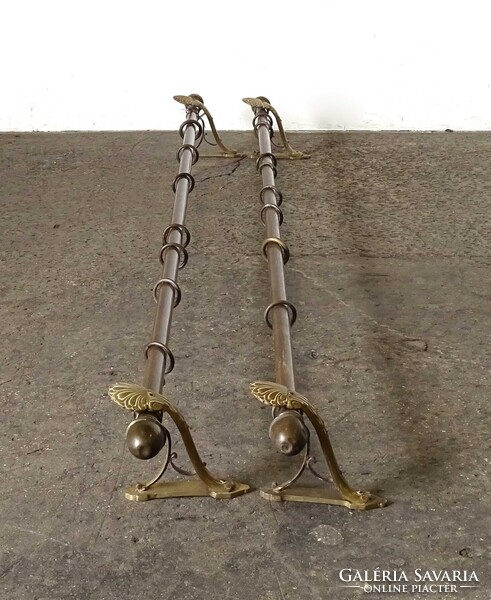 1X562 Antik szecessziós réz függönytartó karnis pár 230 cm