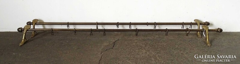1X562 Antik szecessziós réz függönytartó karnis pár 230 cm