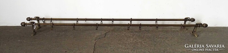 1X562 Antik szecessziós réz függönytartó karnis pár 230 cm