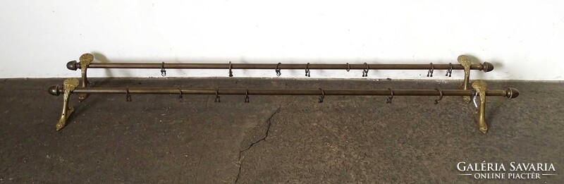 1X562 Antik szecessziós réz függönytartó karnis pár 230 cm
