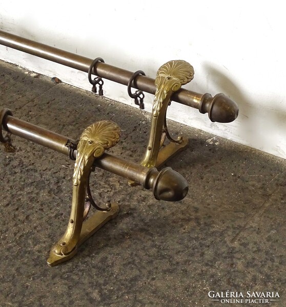 1X562 Antik szecessziós réz függönytartó karnis pár 230 cm