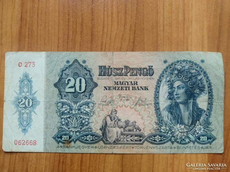 20 Pengő, Húsz Pengő, 1941