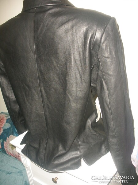 Valódi bőr, bélelt, puha zakó, kabát, blézer