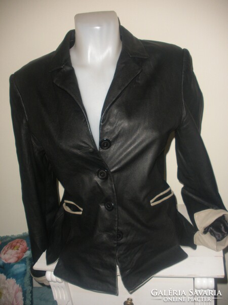 Valódi bőr, bélelt, puha zakó, kabát, blézer