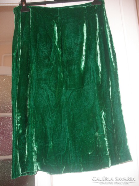 Selyem - bársony smaragdzöld szoknya