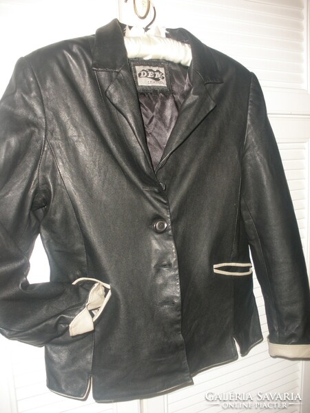 Valódi bőr, bélelt, puha zakó, kabát, blézer