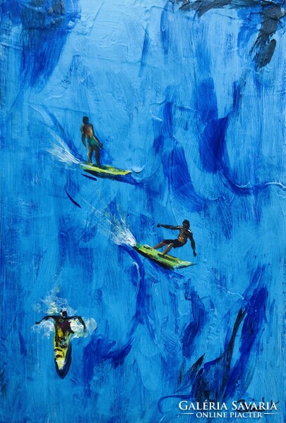 A nyár örömei.  Különleges akrilfestmény a savarián! 30x20 cm