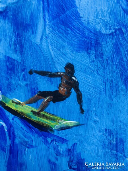 A nyár örömei.  Különleges akrilfestmény a savarián! 30x20 cm