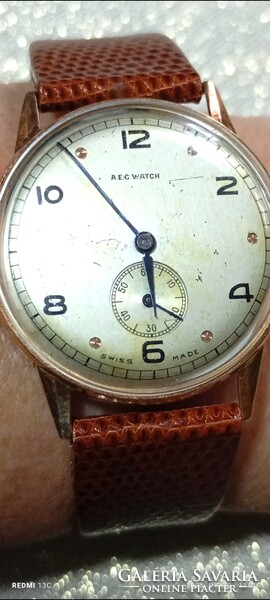 Vintage   18 karátos  férfi karóra ,A.E.C. Watch  nagyon szép állapotban svájci 1940-50