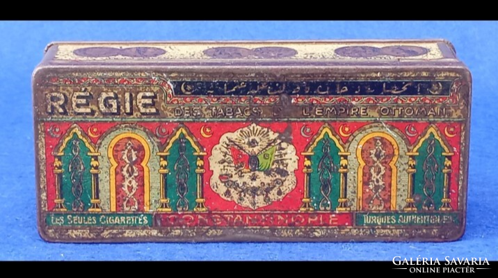 Oszmán-török  Konstantinnápolyi cigarettás bádog  doboz 20 sz eleje