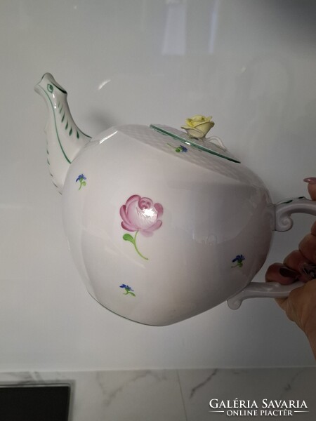 Herendi Tercia bécsi rózsás teás kanna szett