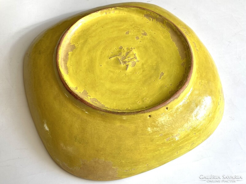 Pál Ferenc absztrakt/kubista kerámia tál