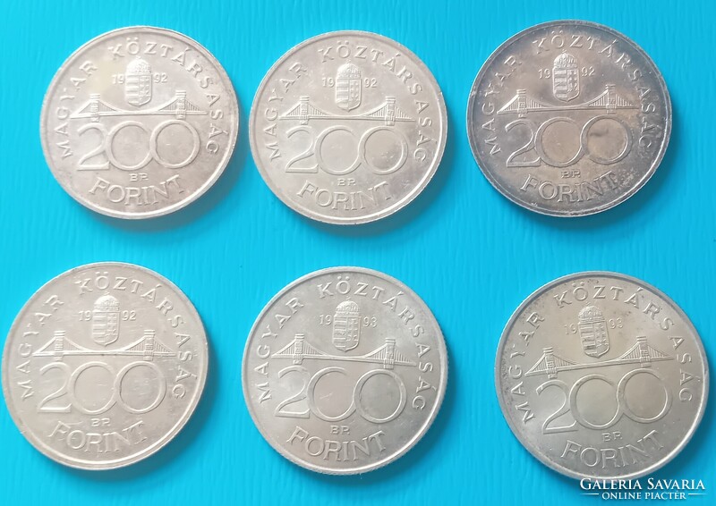 6 db  200 Forintos , aUNC