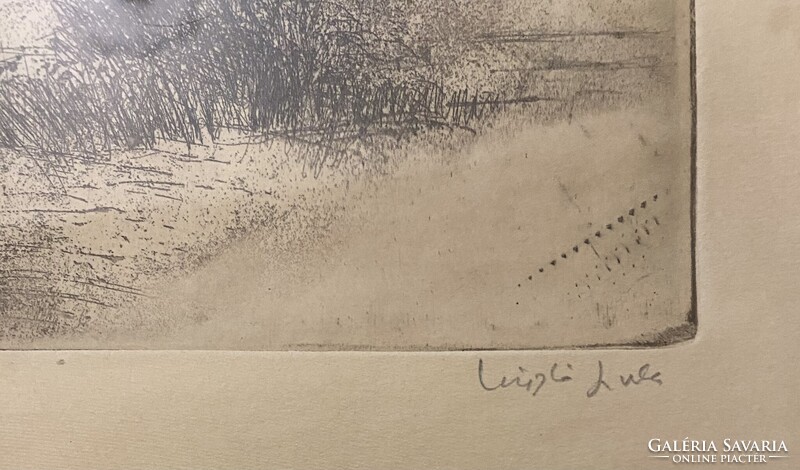 László Gyula rézkarc