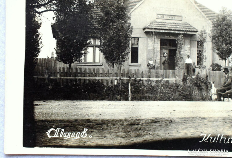 Algyő - Kulturház, Népház, Földműves szövetség köre , Algyői ifjusági egyesület- régi képeslap 1938