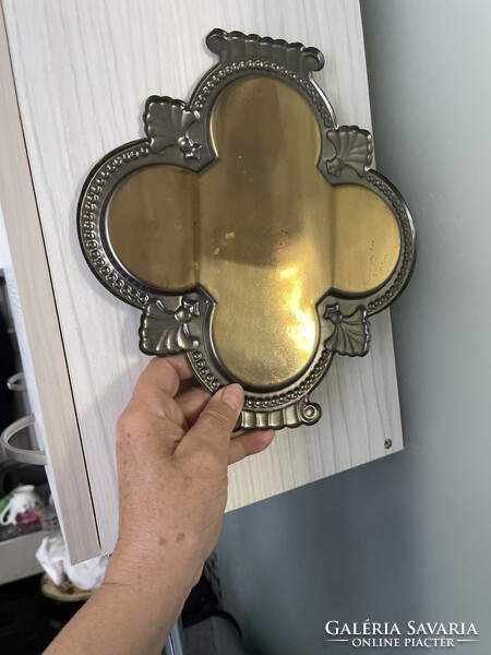 Különleges Art Deco két színű fém tálca.