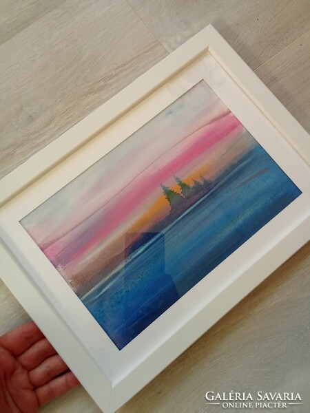 8 db új keretezessel grafika,akvarell