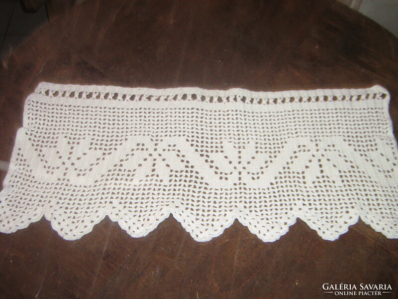 Csodaszép horgolt leveles vitrázs függöny