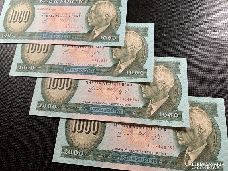 ***  GYÖNYÖRŰ 4-es sorszámkövető 1992-es “D” 1000 forint EF+ ***