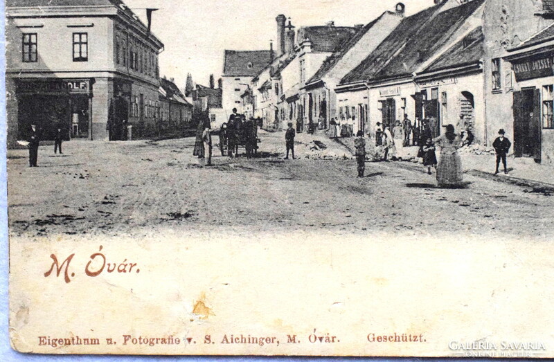 Magyaróvár /Mosonmagyarórvár - Magyar utca , üzletek , fogat - antik képeslap   1900 körüli