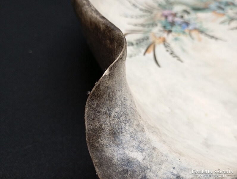 Művészi szignált porcelán tál 37 cm