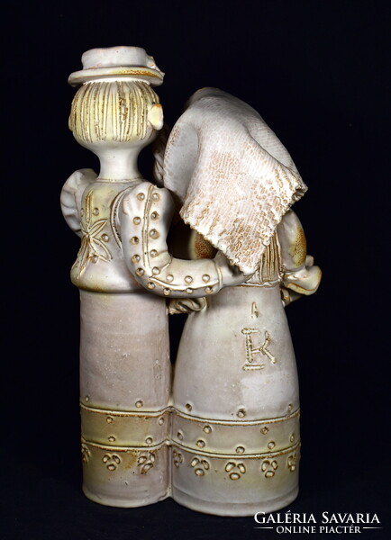 Kovács Éva (1938-2017) MENYECSKE ÉS LEGÉNY PÁR ... NAGY MÉRET !