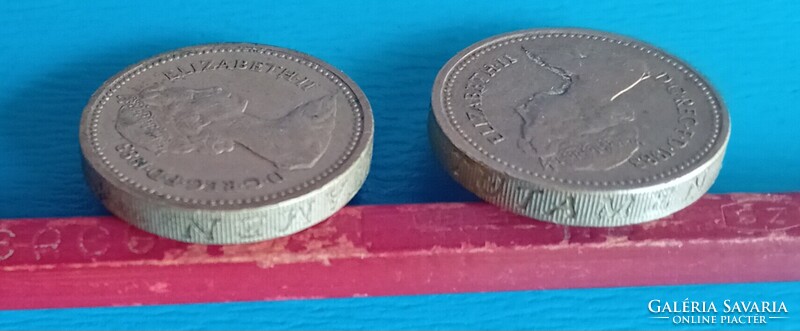 2 db  ritka angol Font , 1983  évi , egyiken fordított peremírat