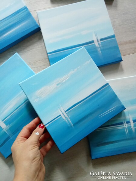 Balatoni vitorlás festmény