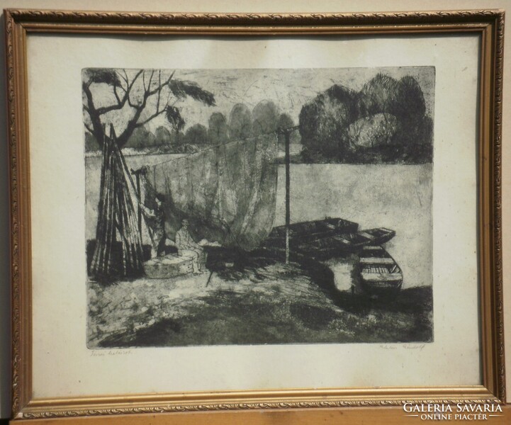 (N) Blahos Rudolf (1914-1986) : Tiszai halászok