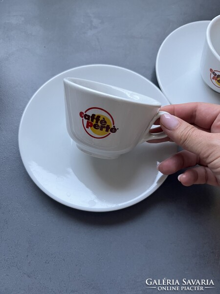 Olasz “Caffè Pertè” cappuccinos méretű vastagfalú porcelán csésze