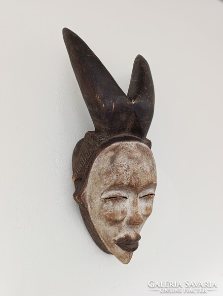 Afrikai maszk antik antilop patinás fa Kwele népcsoport Gabon africká maska D805 611 5602