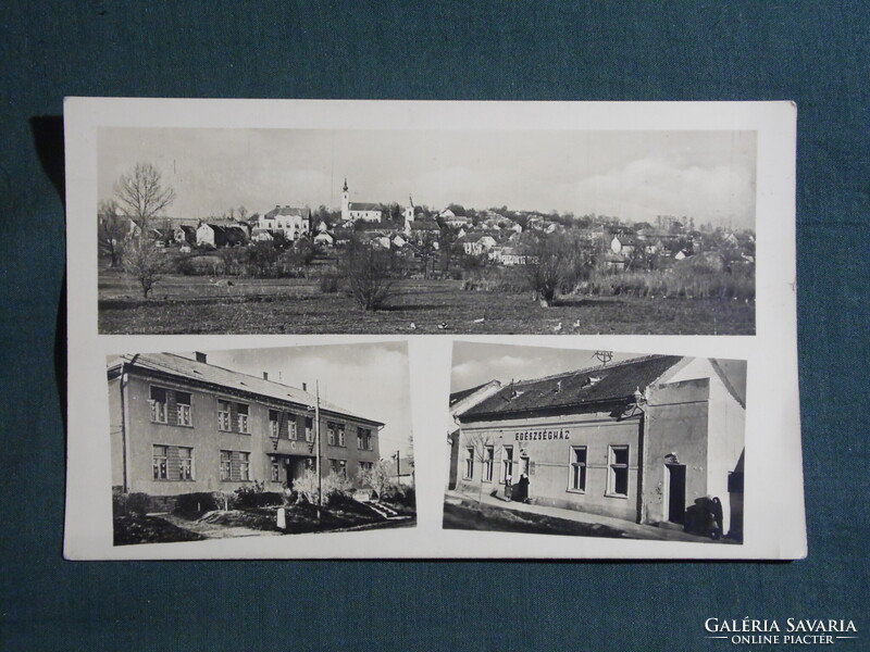 Képeslap,Tab,iskola,egészségház,község látkép,részlet,1950-