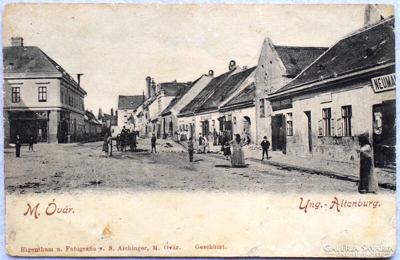 Magyaróvár /Mosonmagyarórvár - Magyar utca , üzletek , fogat - antik képeslap   1900 körüli