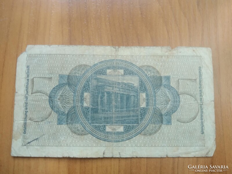 Németország, 5 Márka, Fünf Reichsmark, 1940