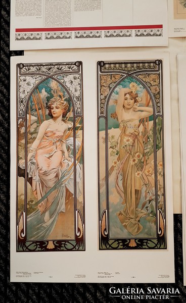 60x43cm 10 darabos Alfons Mucha plakát szett  reprodukció