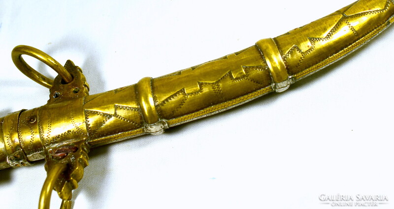 1900 körül ORIENTALISTA - KELETI GÖRBE TŐR EZÜST BERAKÁSOS TOKKAL ÉS MARKOLATTAL !