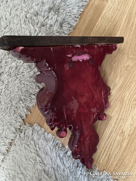 Nagy méretű, gyönyörű fali konzol bordó, dög-nehéz szerintem valami beton.