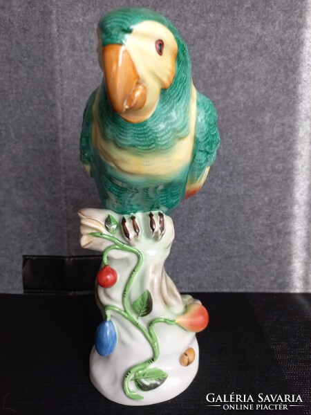 Herendi nagy porcelán papagáj, jelzett, hibátlan