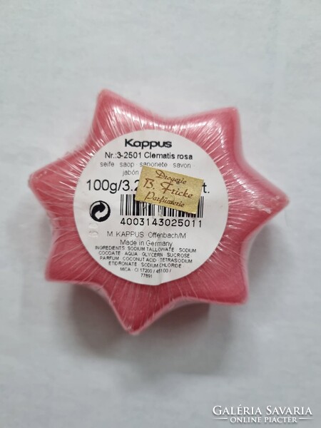 Virág formájú Kappus szappan - clematis rosa - német szappan