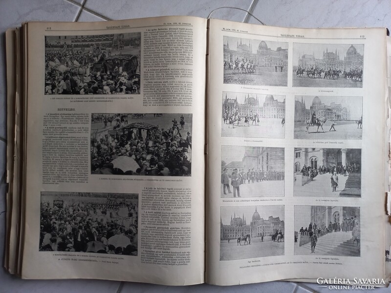Antik Vasárnapi Újság 2-26.sz. kötésben 1896 - Milleniumi kiállítás-Yacht-raj, Ferencz Ferdinánd stb