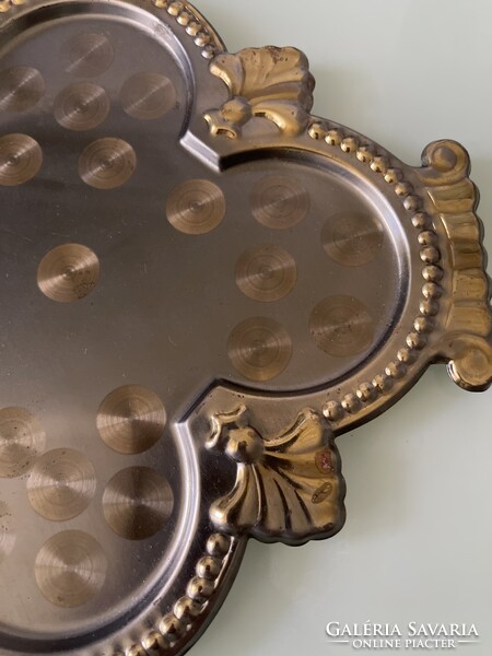 Különleges Art Deco két színű fém tálca.