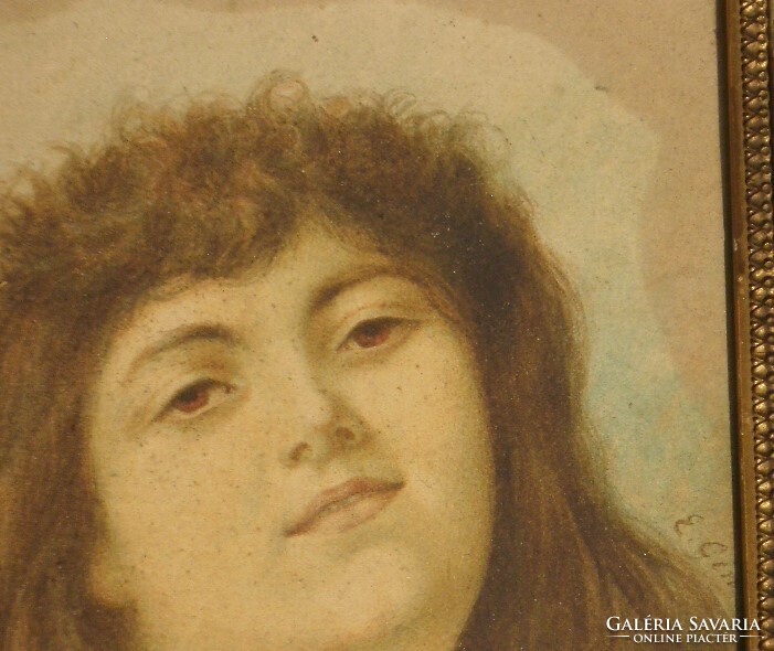 (K)  E. Ginsel (1900 körül) : Női portré