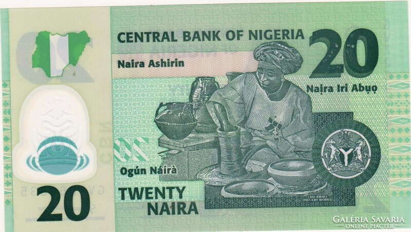Nigéria 20 naira 2022 UNC
