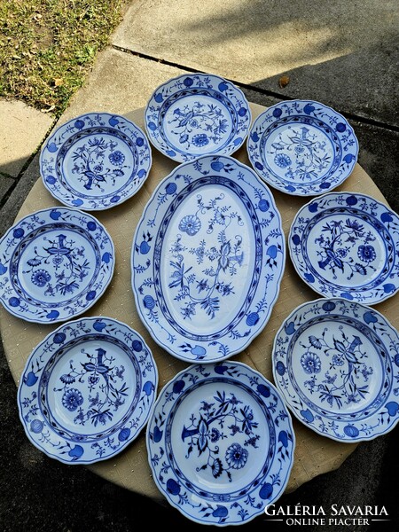 Meisseni pecsenyés plusz tányérok kobaldkék színben