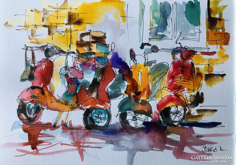 Mediterrán Vespa-pillanatok  ! Igazi mediterrán életérzés A4 méretben. Rajongóknak kötelező!