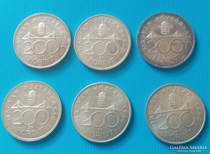 6 db  200 Forintos , aUNC