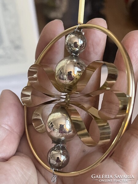 Gyönyörű régi gablonz karácsonyfa dísz nagy méret.