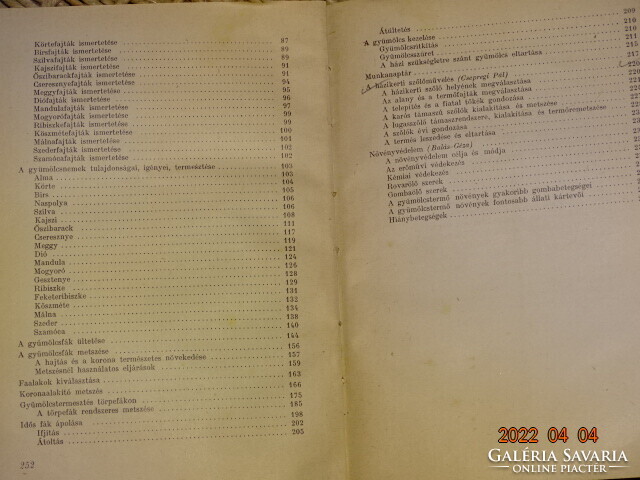 MOHÁCSY MÁTYÁS : GYÜMÖLCSTERMESZTÉS A HÁZI ÉS HÁZTÁJI KERTEKBEN 1959